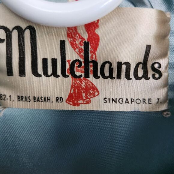 Mulchands Silk Womens Vintage Asian Kimono Light Blue Duster Robe Midi Dress - Picture 5 of 16